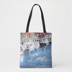 Union Wharf Portland, Maine Aquarell Tasche