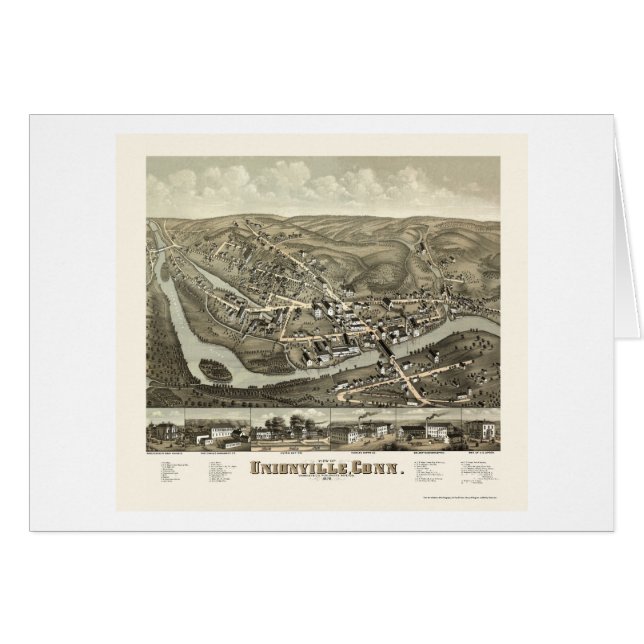 Unionville, panoramische Karte CT - 1878 (Vorderseite (Horizontal))