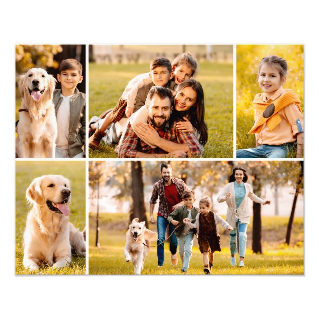 Unique 5 Photo Collage Simple Blanc (Devant)