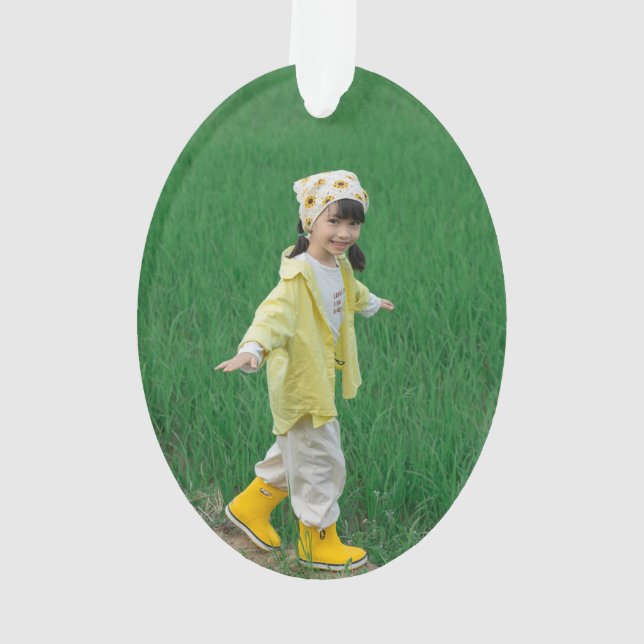 Unique Acrylic Oval Ornament Featuring Your Image (Rückseite)