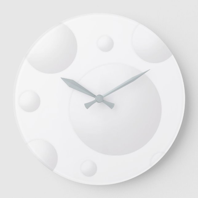 Unique and Modern White Balls Große Wanduhr (Vorderseite)