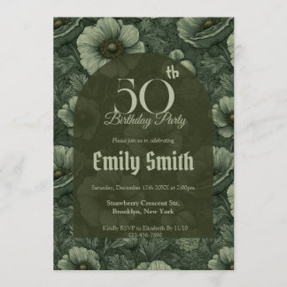 Unique Anemones Sparkle Happy Birthday Einladung