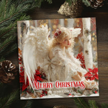 Unique angelic angel red gold festive radiation
