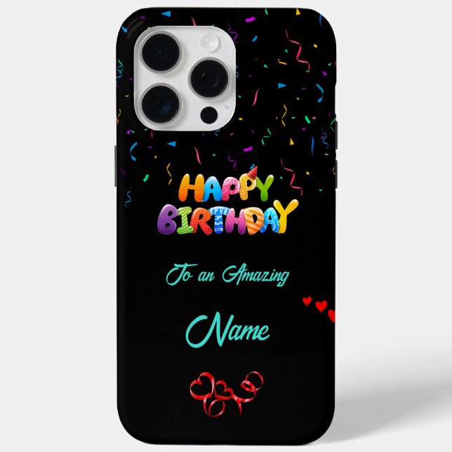 Unique Anniversaire iPhone 15 Pro Max Coque (Verso)