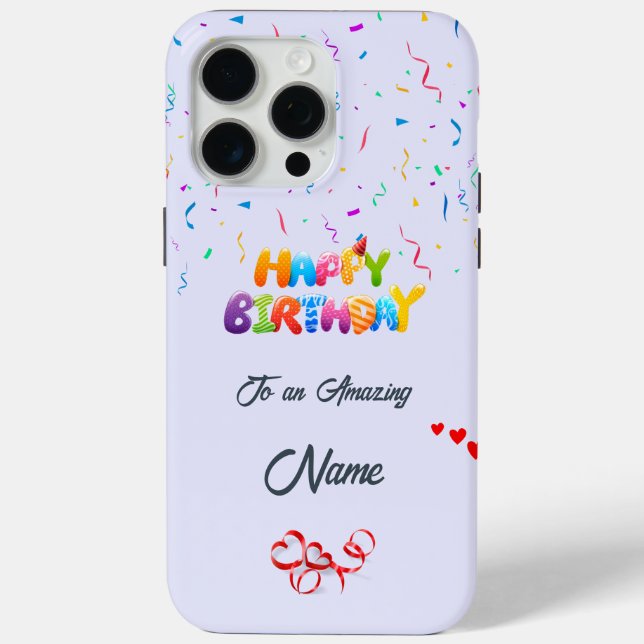 Unique Anniversaire iPhone 15 Pro Max Coque (Verso)