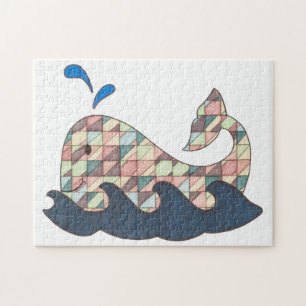 Unique Art Puzzle-Geometric Whale