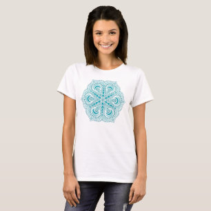 Unique, Artsy, T-shirt Turquoise bleu Mandala