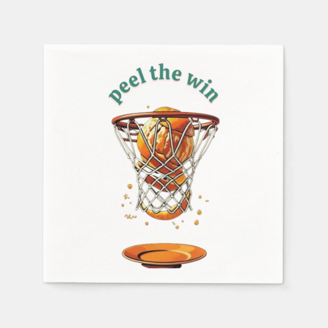 Unique basketball lover gifts peel the win serviette (Vorderseite)