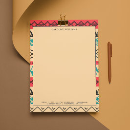 Unique Boho Abstrakte Mustertypografie Name Briefbogen