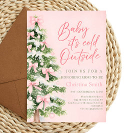 Unique Bow Girl's Baby Shower in the Winter Einladung