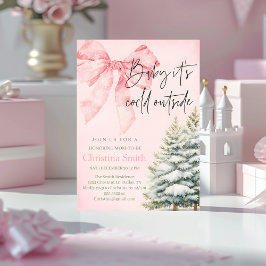 Unique Bow Girl's Baby Shower in the Winter Einladung