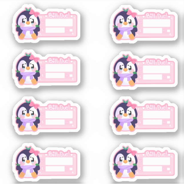 Unique Broke Niedlich Pinguin Aufkleber (Vorderseite)