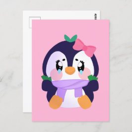 Unique Broke Niedlich Pinguin Postkarte