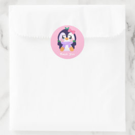 Unique Broke Niedlich Pinguin Runder Aufkleber