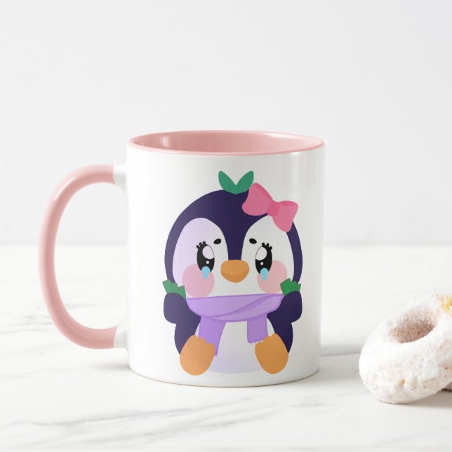Unique Broke Niedlich Pinguin Tasse (Mit Donut)