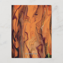 Unique Brown Abstract Marble Liquified Wall Art Postkarte