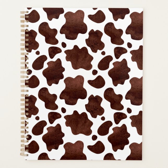 Unique Brown Cow Print Planner Journal Planer (Vorderseite)