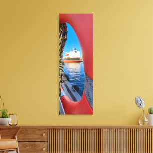 Unique Cargo Ship Nautical Fotografy Lifebuoy Leinwanddruck