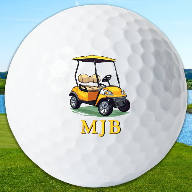 Unique Cart Golfer Personalized 3 Initial Monogram Golfball (Von Creator hochgeladen)