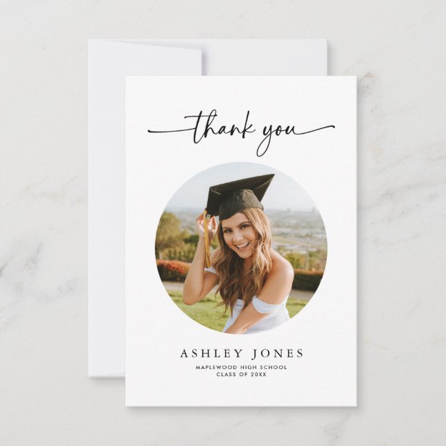Unique Carte de remerciements de graduation photo  (Devant)