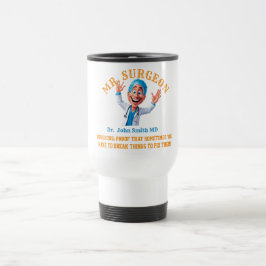 Unique Cartoon Surgeon Design for Healthcare Worke Reisebecher