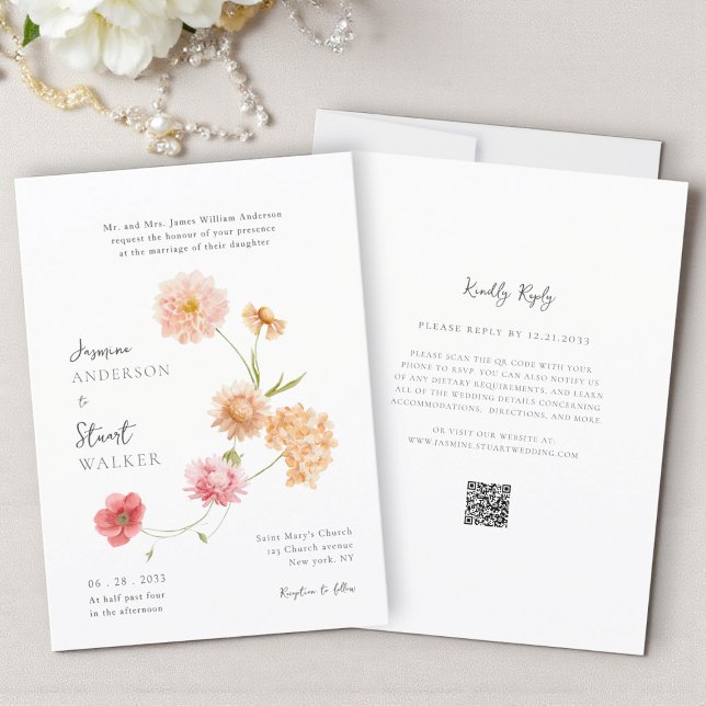 unique casual  wedding Website QR Code Einladung (Von Creator hochgeladen)