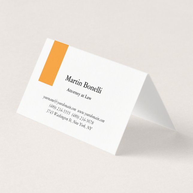 Unique Classique Simple Orange & Carte Blanche (Front)