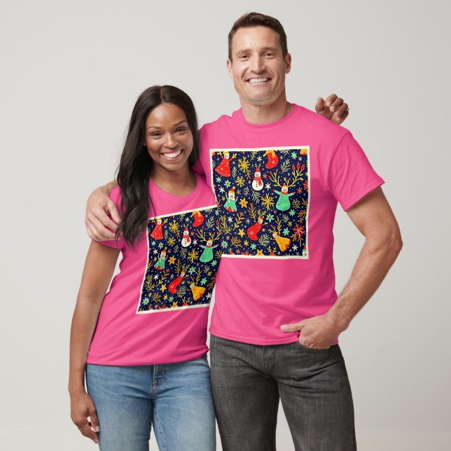 Unique Colorful Festive Pattern Art T-Shirt (Unisex)