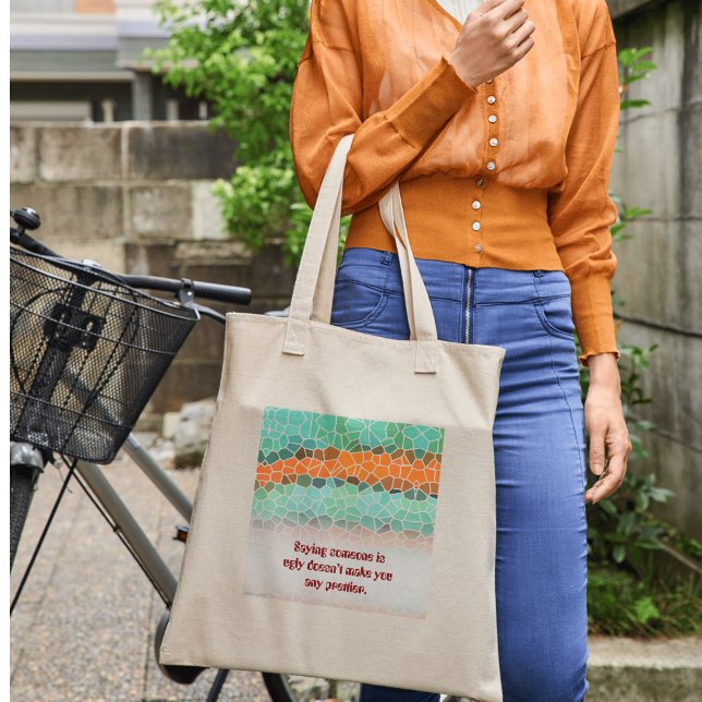Unique Colorful Triangle Pattern & Quotes Tasche (Unique Colorful Triangle Pattern & Quotes Tote Bag)
