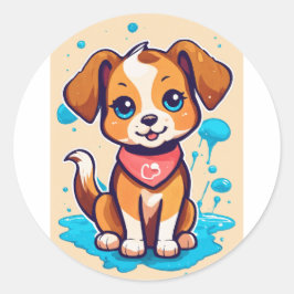 Unique & Creative T-Shirt Logo Design Runder Aufkleber