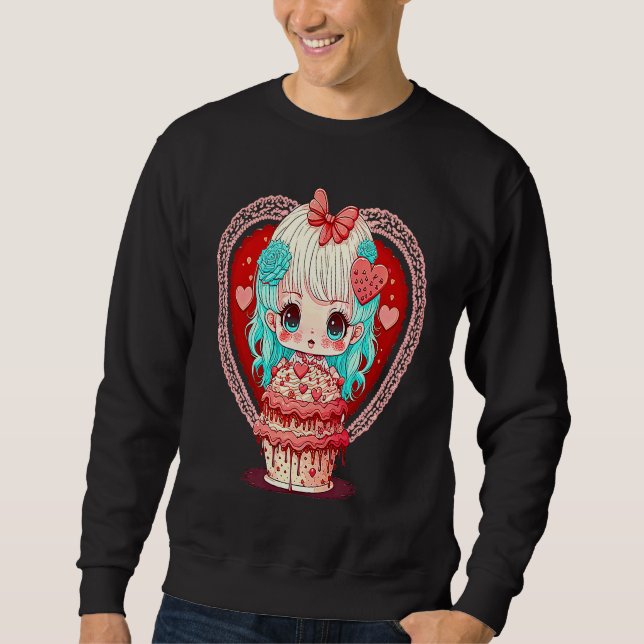 Unique Cute Dollcore Valentines Day Sweatshirt (Vorderseite)