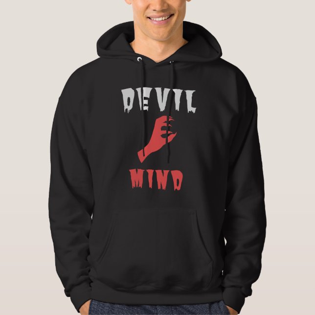 Unique Devil Mind Hoodie - Edgy Graphic (Vorderseite)