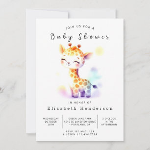 Unique Digital Giraffe Baby Dusche Einladung