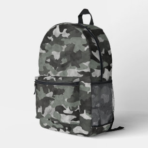 Unique Distressed Black and Gray Camouflage Patter Bedruckter Rucksack