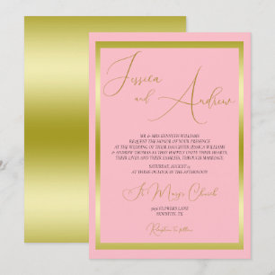 Unique Dusty Rose & Gold Faire-part de mariage