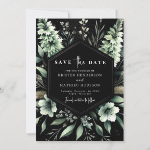 Unique Earthy Typografy Sage Green Wedding Save The Date
