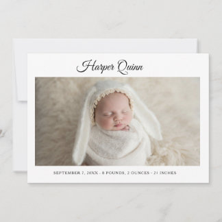 Unique Elegant Baby Boy Photo Collage Birth  Ankündigung