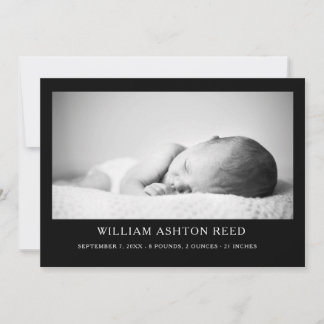 Unique Elegant Baby Boy Photo Collage Birth  Ankündigung