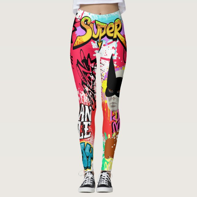 Unique eye catching graffiti Spray paint Modern Leggings (Vorderseite)