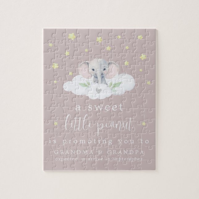Unique Faire-part de grossesse Puzzle rose (Vertical)