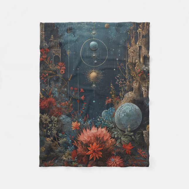 Unique Fantasy World Landscape Fleecedecke (Vorderseite)