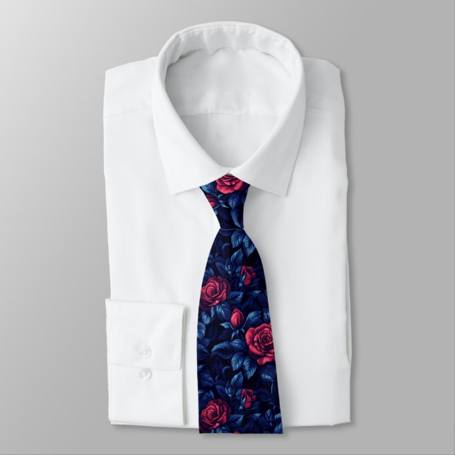 Unique Fathers Day Rose Floral Krawatte (Gebunden)