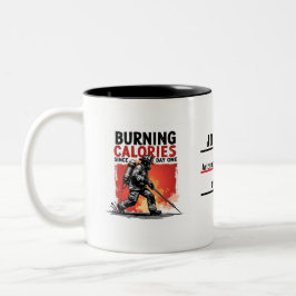 Unique Firefighter or Fireman, Black and Red Funny Zweifarbige Tasse