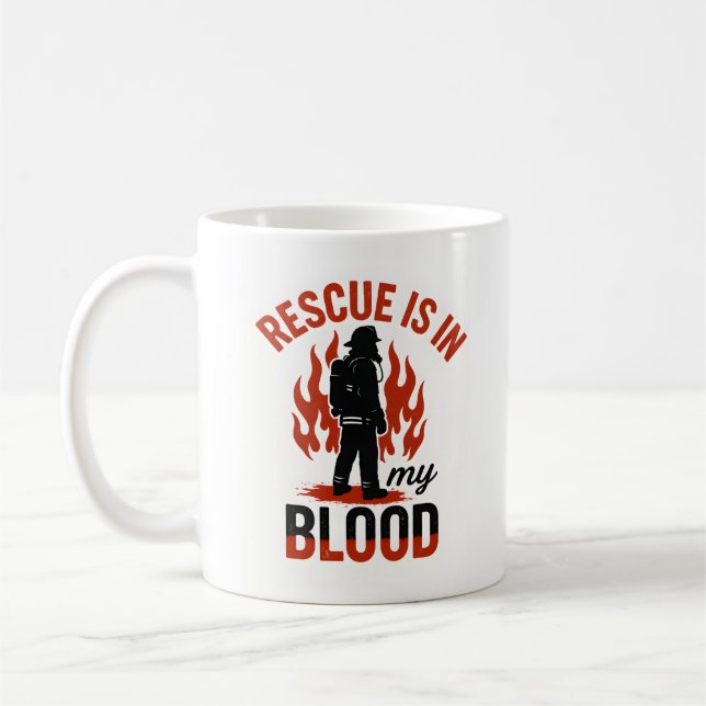 Unique Firefighter or Fireman in Red and Black Kaffeetasse (Links)