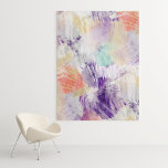 Unique Fun Colorful Abstract Brush Art Painting Leinwanddruck<br><div class="desc">Whimsical artistic purple,  orange,  mint green,  violet and white colored abstract paint brush pattern. Match this design with your interior decor colors and hang some color on your wall!</div>