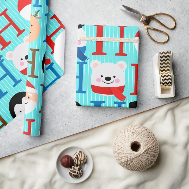 Unique Fun Colorful Christmas  Geschenkpapier (Kunsthandwerk)