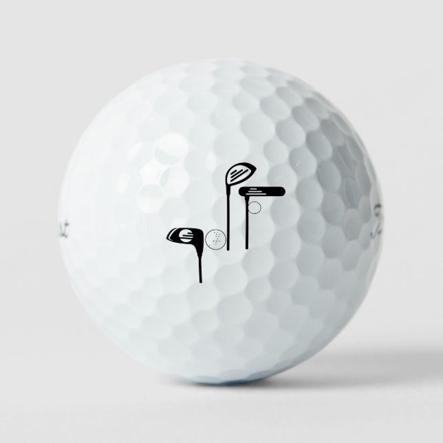 Unique Fun Golf Clubs Ball Typography Golf Ball (Vorderseite)