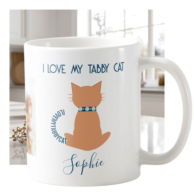 Unique Fun Love My Tabby Cat Mug Kaffeetasse (Von Creator hochgeladen)
