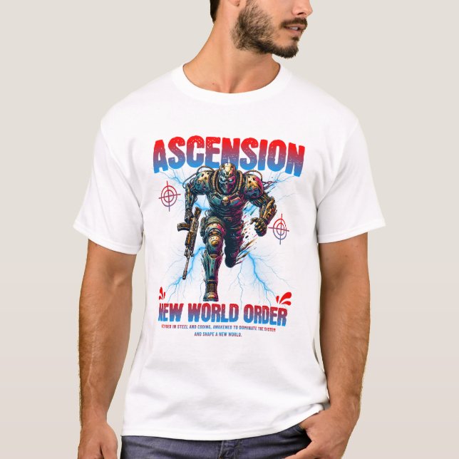 Unique Futuristic Cyber Robot Soldier Art Design  T-Shirt (Vorderseite)