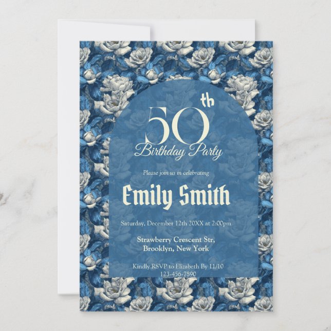 Unique Gardenias Aesthetic 60Th Birthday Einladung (Vorderseite)